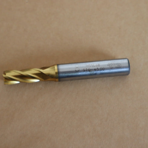 Short Finish Cobalt End Mill TIN Coated HSSCo8 3F, YG